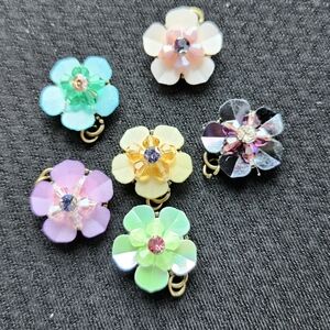 Multicolored flower charms for jewelry or crafting